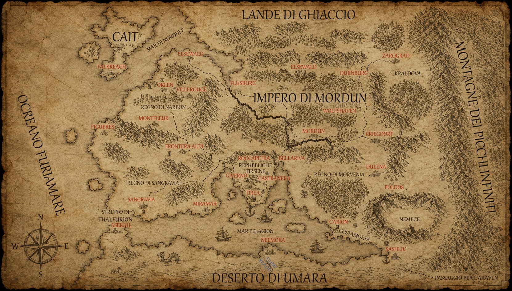 Mappa di Ipeiros, il vecchio continente